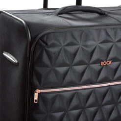 Rock Jewel 4 Wheel Cabin Suitcase - 55cm -Luggage Superstore Pocket Jewel Black TR 0207 BL 25725.1673945950