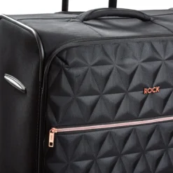 Rock Jewel 4 Wheel Medium Suitcase - 70cm 26 Rock Jewel 4 Wheel Medium Suitcase - 70cm -Luggage Superstore Pocket Jewel Black TR 0207 BL 61013.1673947720